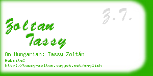 zoltan tassy business card