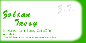 zoltan tassy business card